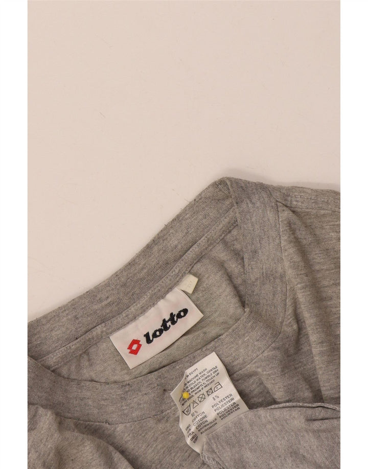 Camiseta masculina gráfica Lotto Top algodão cinza médio