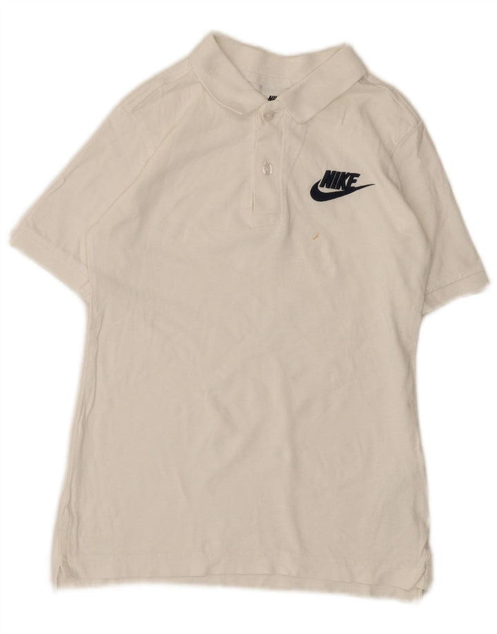 Camisa polo Nike Boys 10-11 anos médio algodão branco