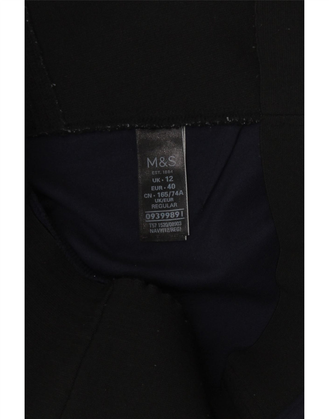 Leggings femininas de ajuste regular da Marks & Spencer Reino Unido 12 viscose azul marinho médio