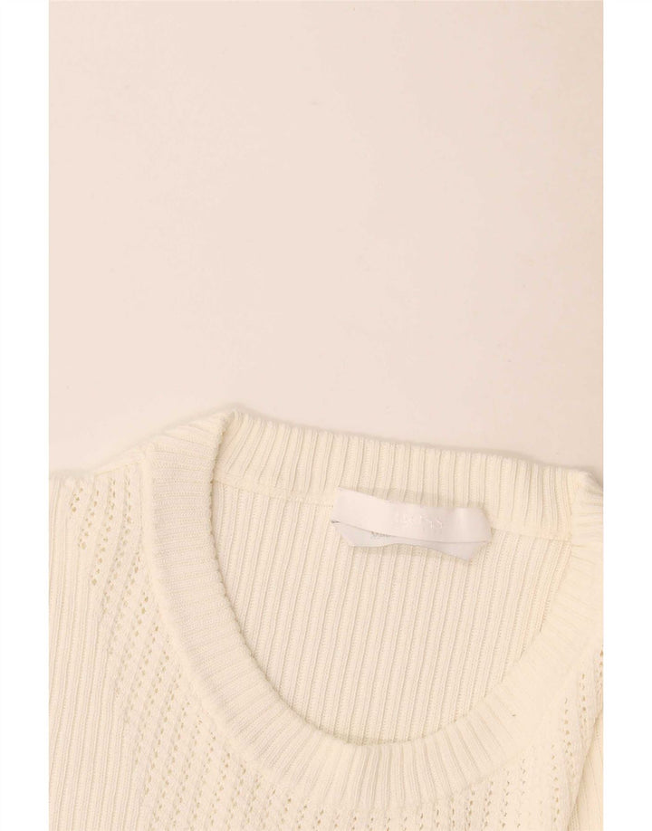 Hugo Boss Top feminino de manga comprida UK 12 Médio Off White
