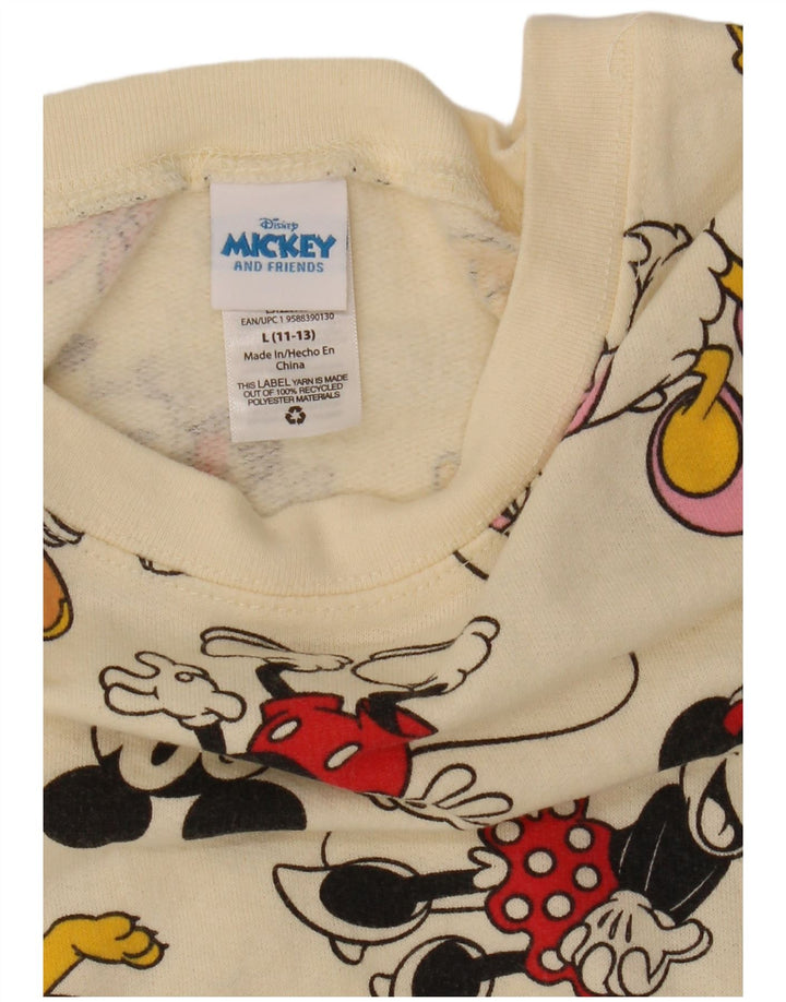 Suéter gráfico DISNEY Boys 11-12 anos grande algodão branco