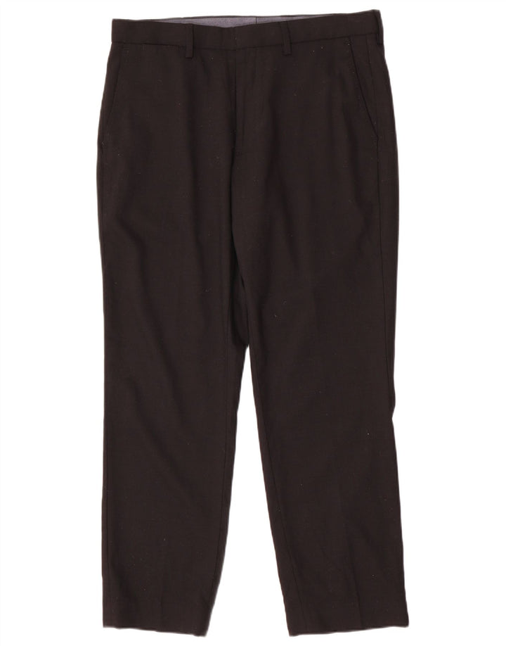 Calça Chino Masculina Marks & Spencer Regular Fit W34 L29 Lã Preta