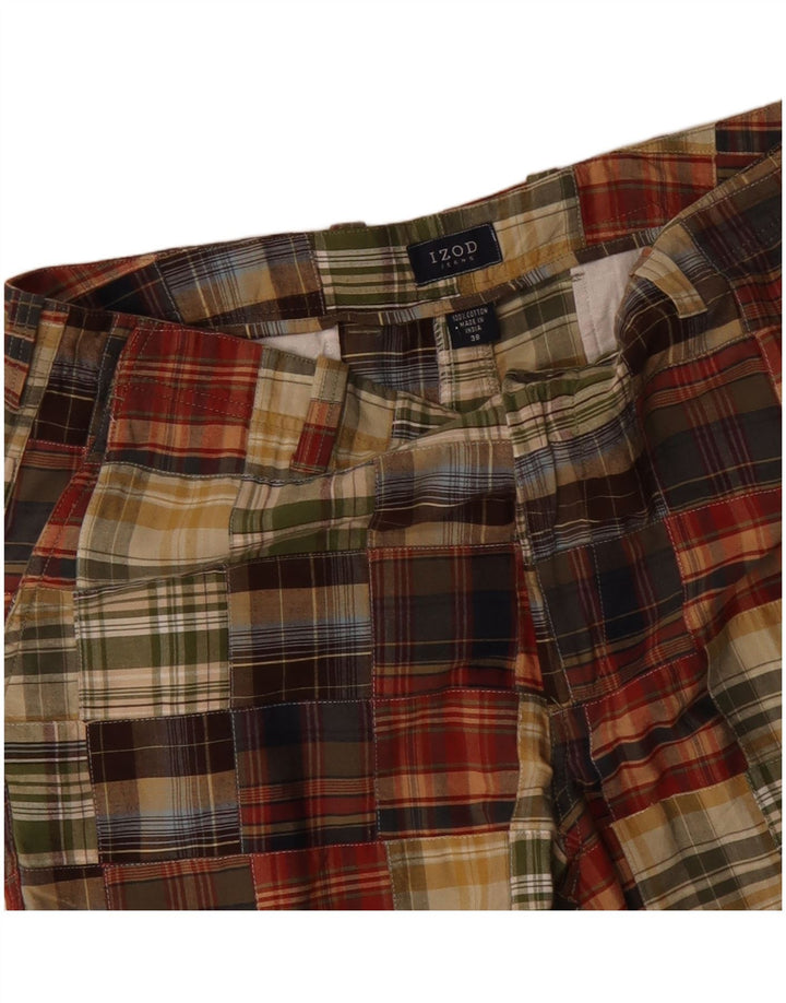IZOD Mens Chino Shorts W38 XL Patchwork Multicolorido Algodão