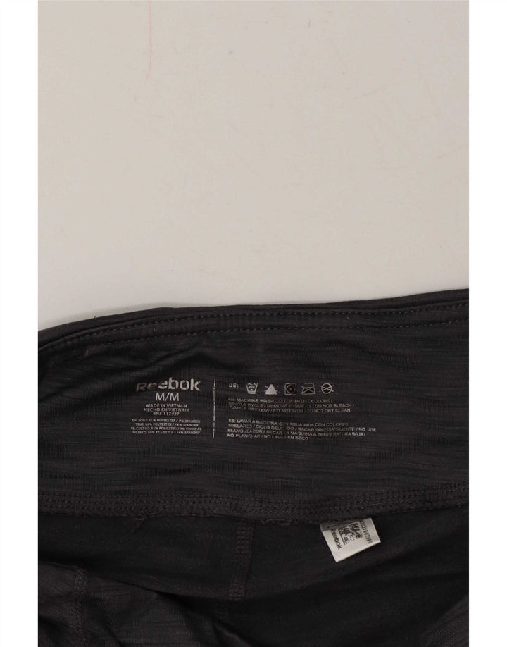Leggings femininos Reebok UK 12 poliéster manchado cinza médio