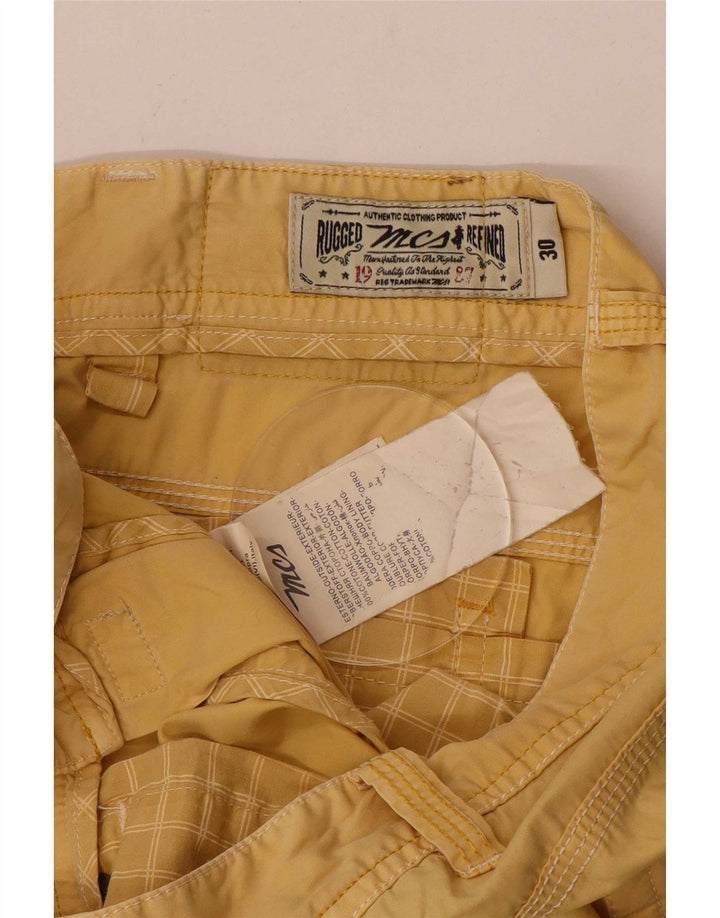 Shorts casuais masculinos Marlboro Classics médio W30 algodão amarelo