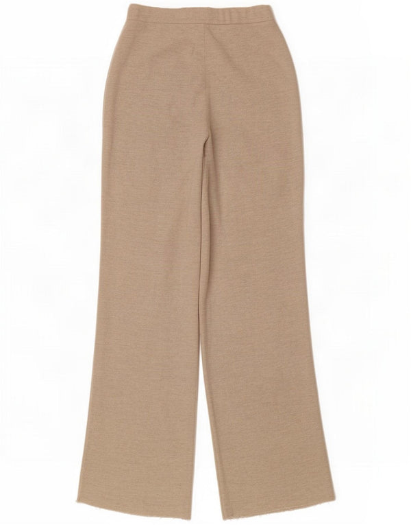 Zara Calça feminina de treino com pernas largas pequena W28 L28 Algodão bege