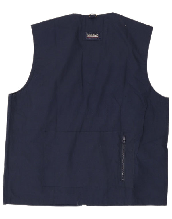 Vintage Mens Utility Gilet UK 42 XL Navy Blue Polyester