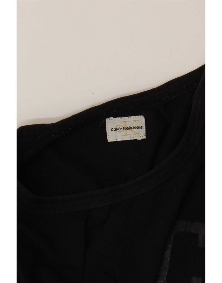 Calvin Klein Jeans Masculino Top Gráfico Manga Longa Pequeno Preto