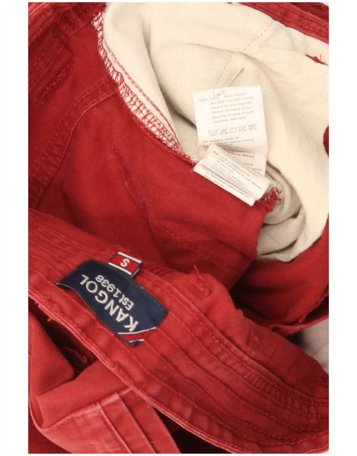 Kangol Mens Chino Shorts Pequeno W29 Algodão Vermelho