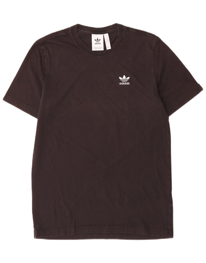 Adidas Mens Camiseta Top Pequeno Algodão Preto
