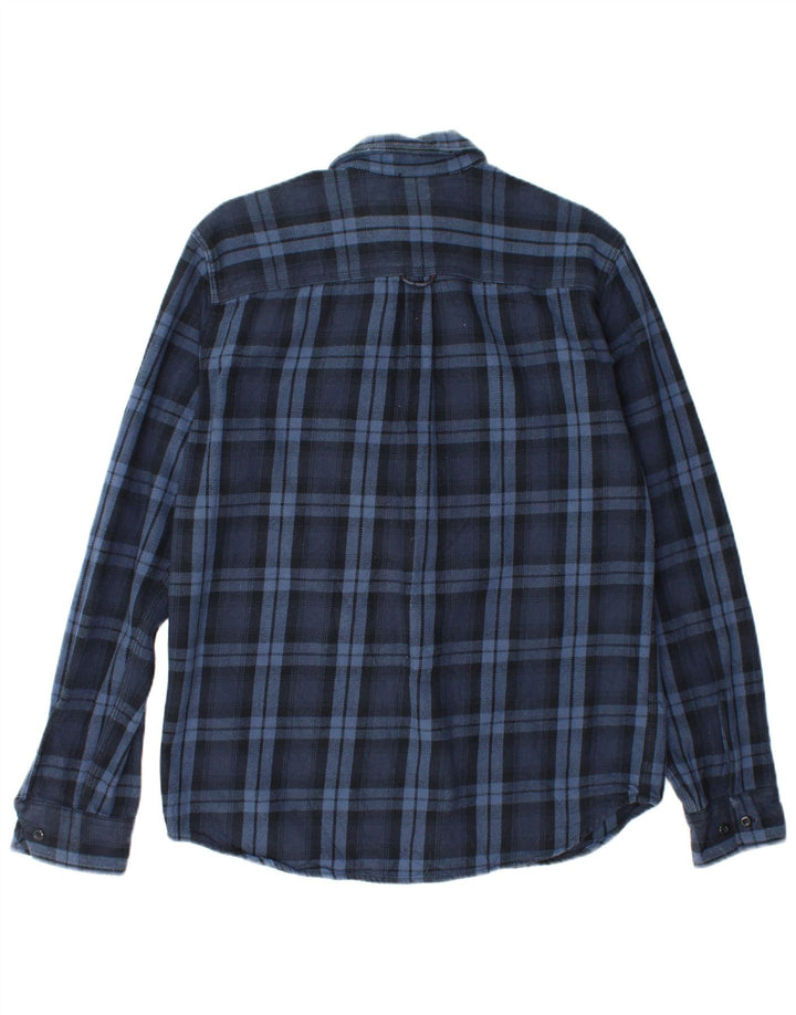 Camisa masculina de flanela Jack & Jones grande algodão xadrez azul