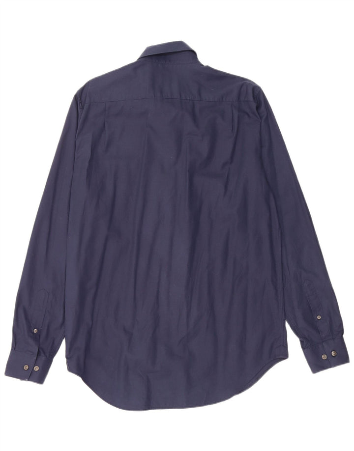 Camisa masculina Lacoste Regular Fit tamanho 40 15 1/2 médio azul marinho algodão