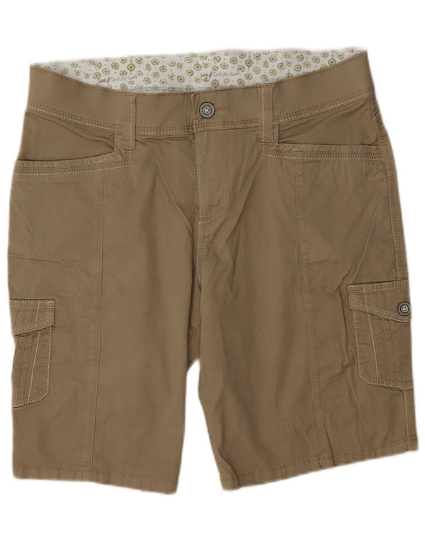 Shorts cargo feminino Lee US 10 grande W32 algodão bege