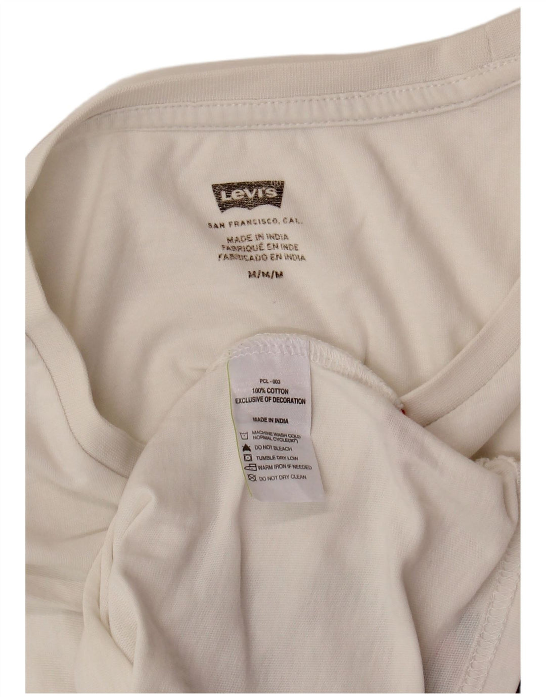 Camiseta gráfica masculina LEVI'S Top médio algodão branco