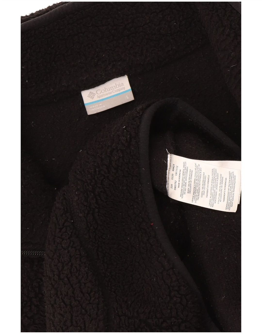 Jaqueta de lã masculina Columbia UK 40 grande poliéster preto