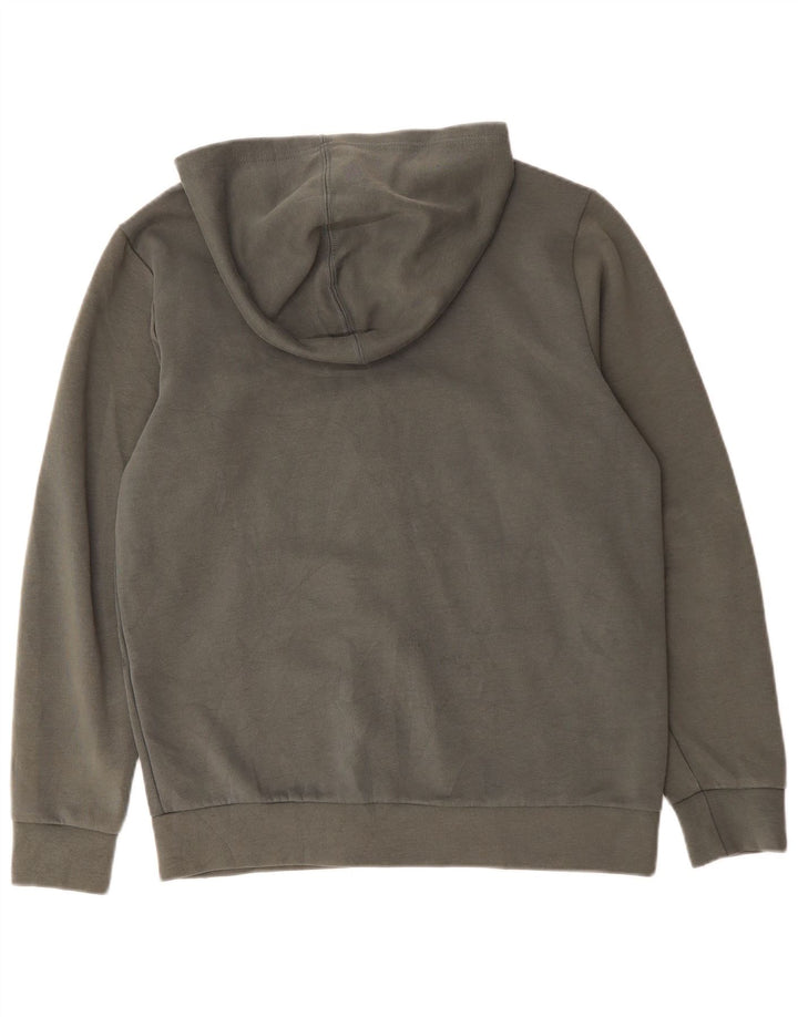 ADIDAS Mens Zip Hoodie Suéter Grande Algodão Cáqui