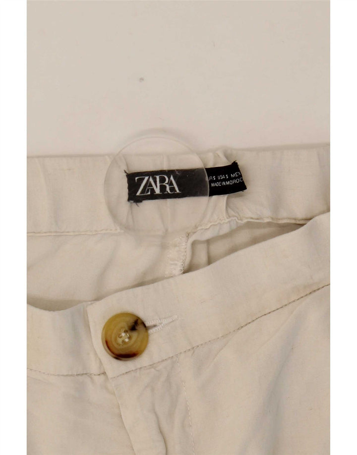Calça jogger feminina Zara Cargo pequena W26 L27 branca
