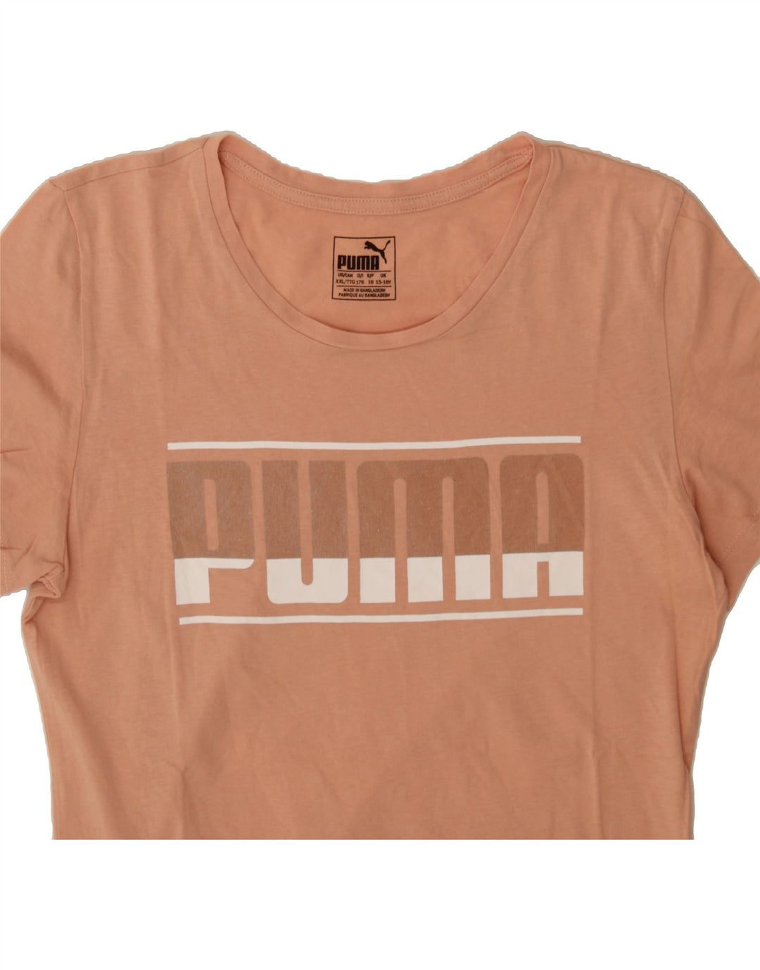 PUMA Girls Graphic T-Shirt Top 15-16 Years Pink Vintage Puma and Second-Hand Puma from Messina Hembry 