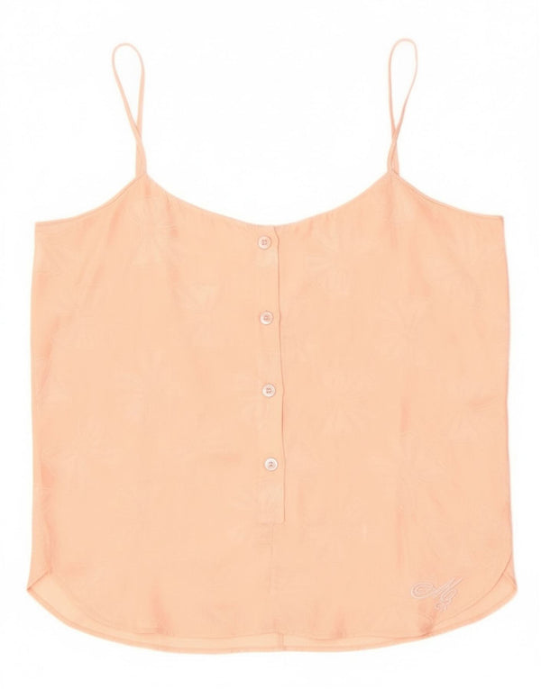 Top cami feminino vintage UK 16 grande rosa floral