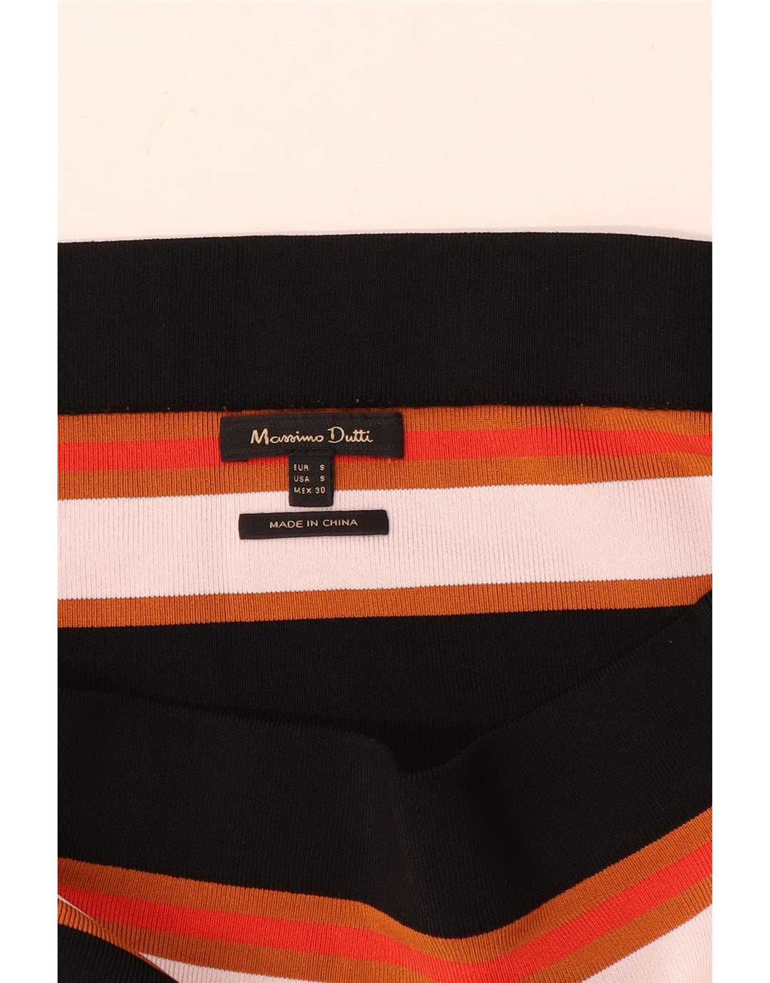 Blusa feminina Massimo Dutti sem ombro UK 8 listrada pequena multicolorida