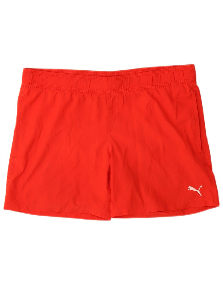 Shorts esportivos masculinos Puma médio vermelho