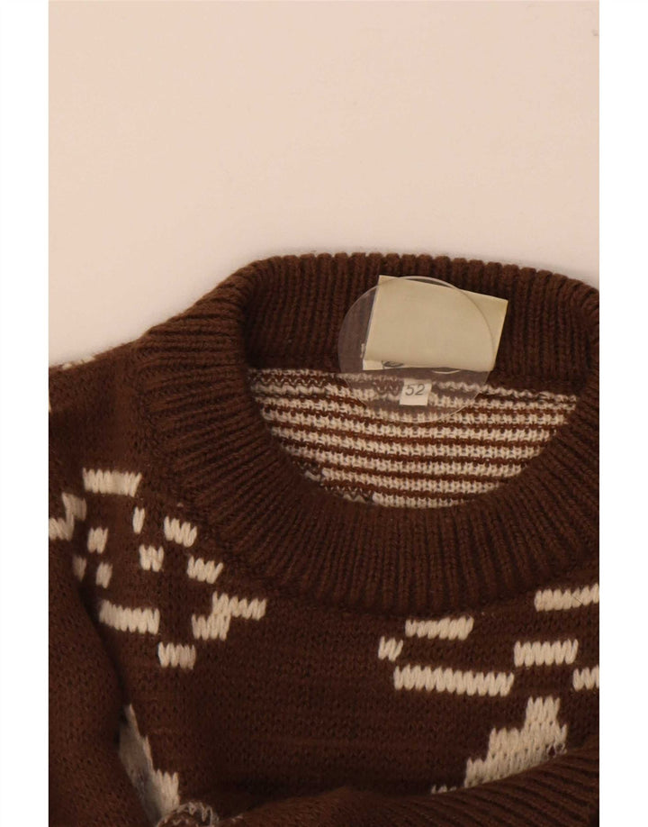4 Suéter masculino Castella com gola redonda e gola redonda IT 52 grande lã marrom