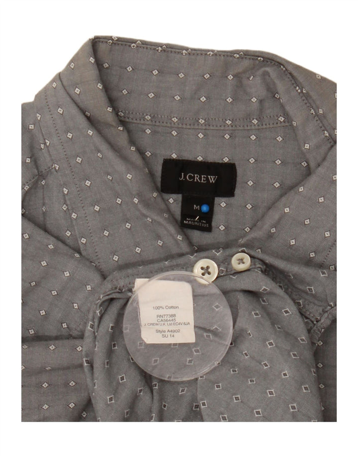 Camisa masculina J. Crew algodão geométrico cinza médio