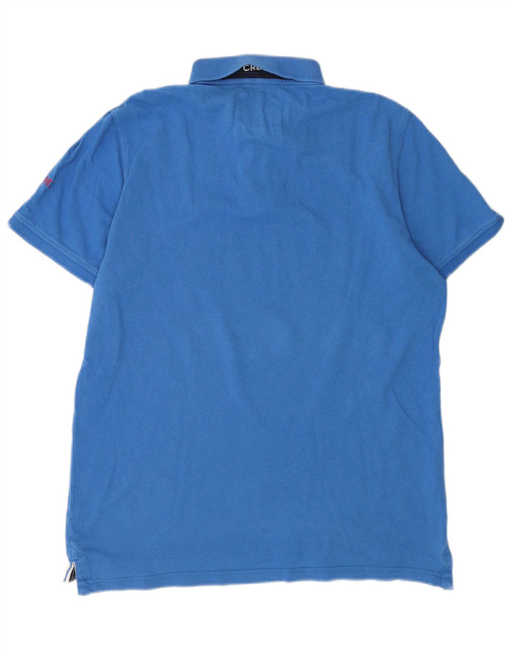 Camisa polo masculina Crew Clothing grande algodão azul