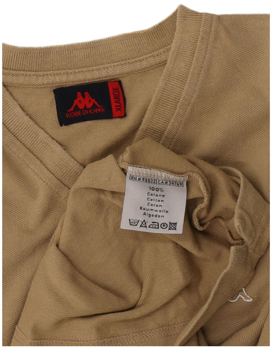 Camiseta masculina Kappa Top XL algodão bege