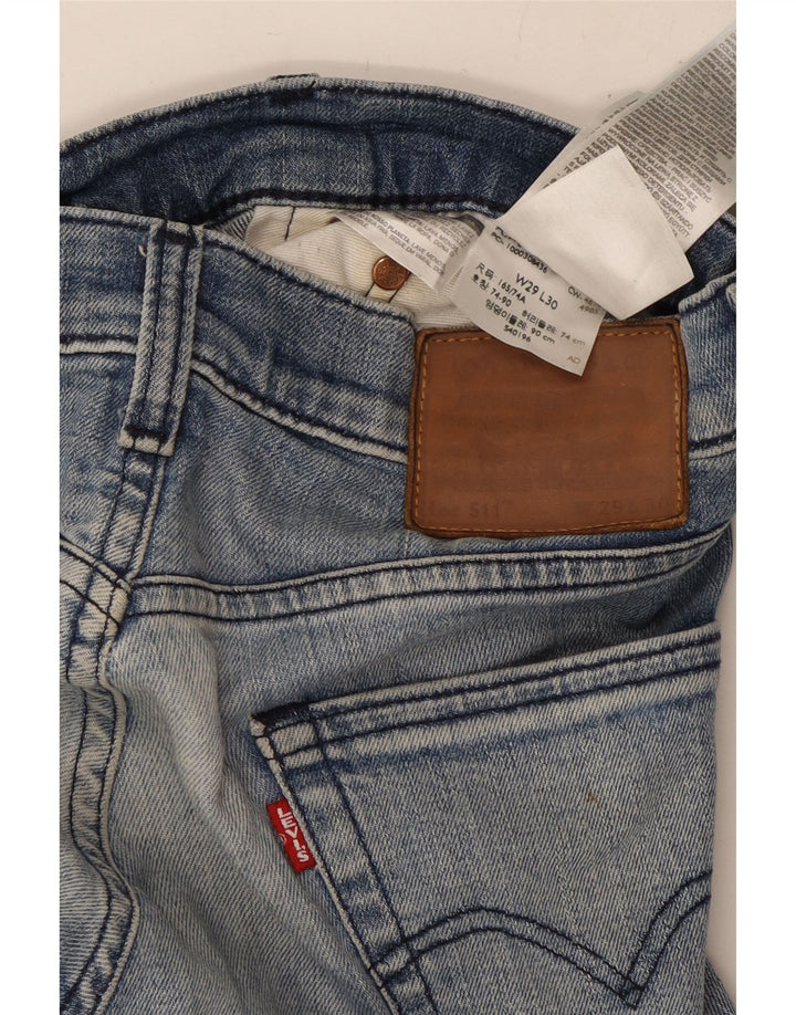 LEVI'S Feminino 511 Slim Jeans W29 L30 Azul Algodão