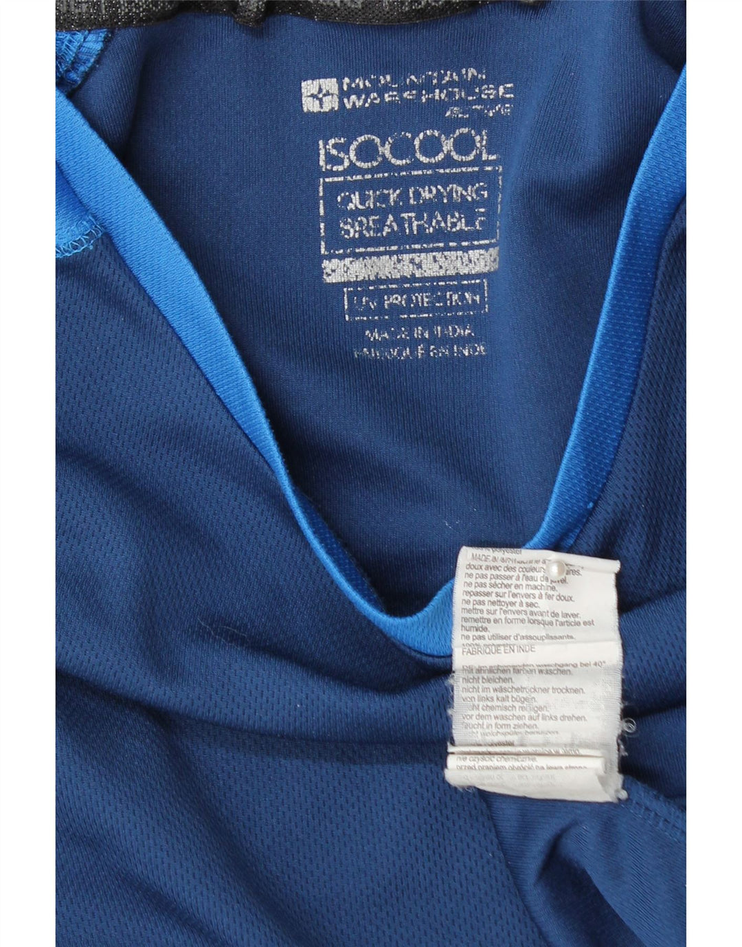 Camiseta masculina IsoCool MOUNTAIN WAREHOUSE Top médio azul colorblock