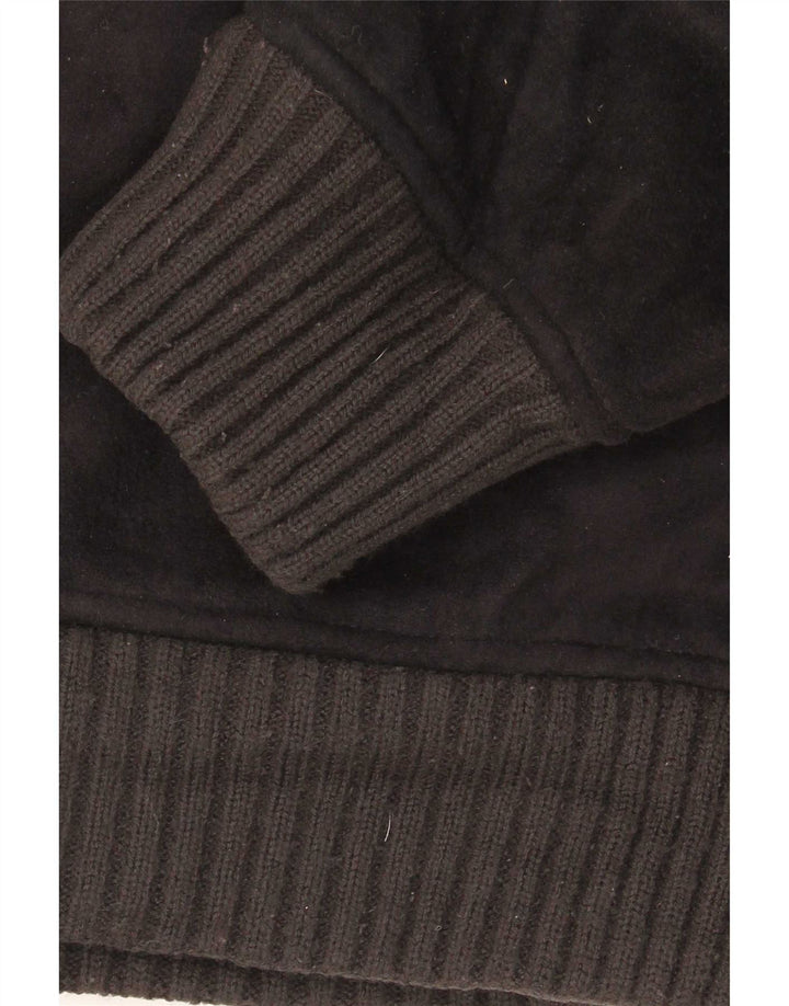 Jaqueta masculina de lã Sherpa Marks & Spencer Reino Unido 40 grande poliéster preto