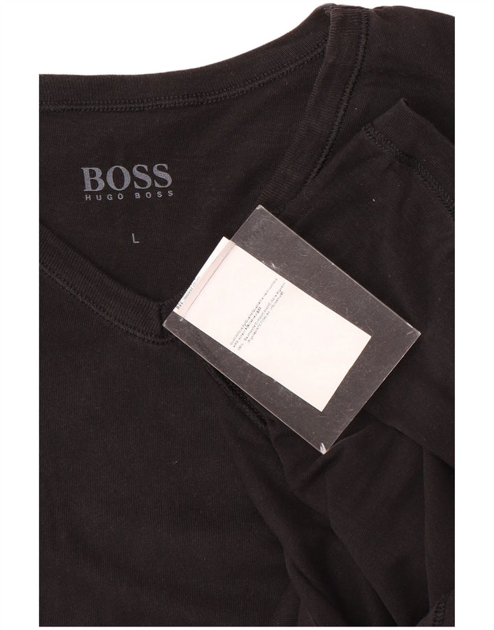 Camiseta masculina Hugo Boss grande algodão preto