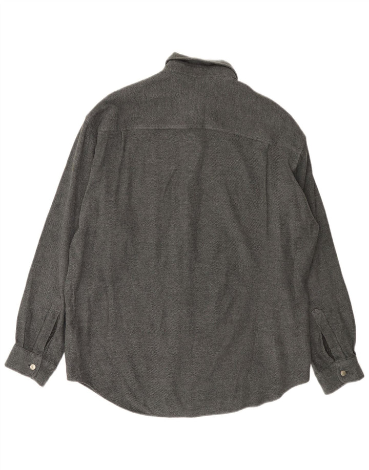 Camisa masculina de flanela Trussardi Jeans XL cinza viscose