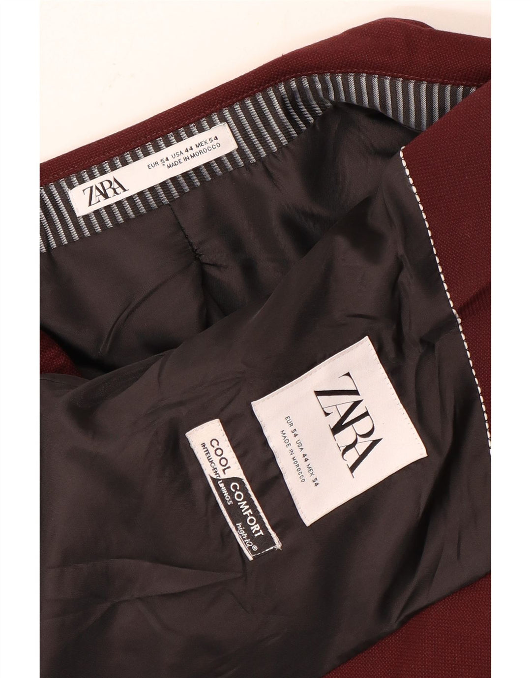 Jaqueta blazer masculina Zara com 1 botão EU 54 XL Borgonha
