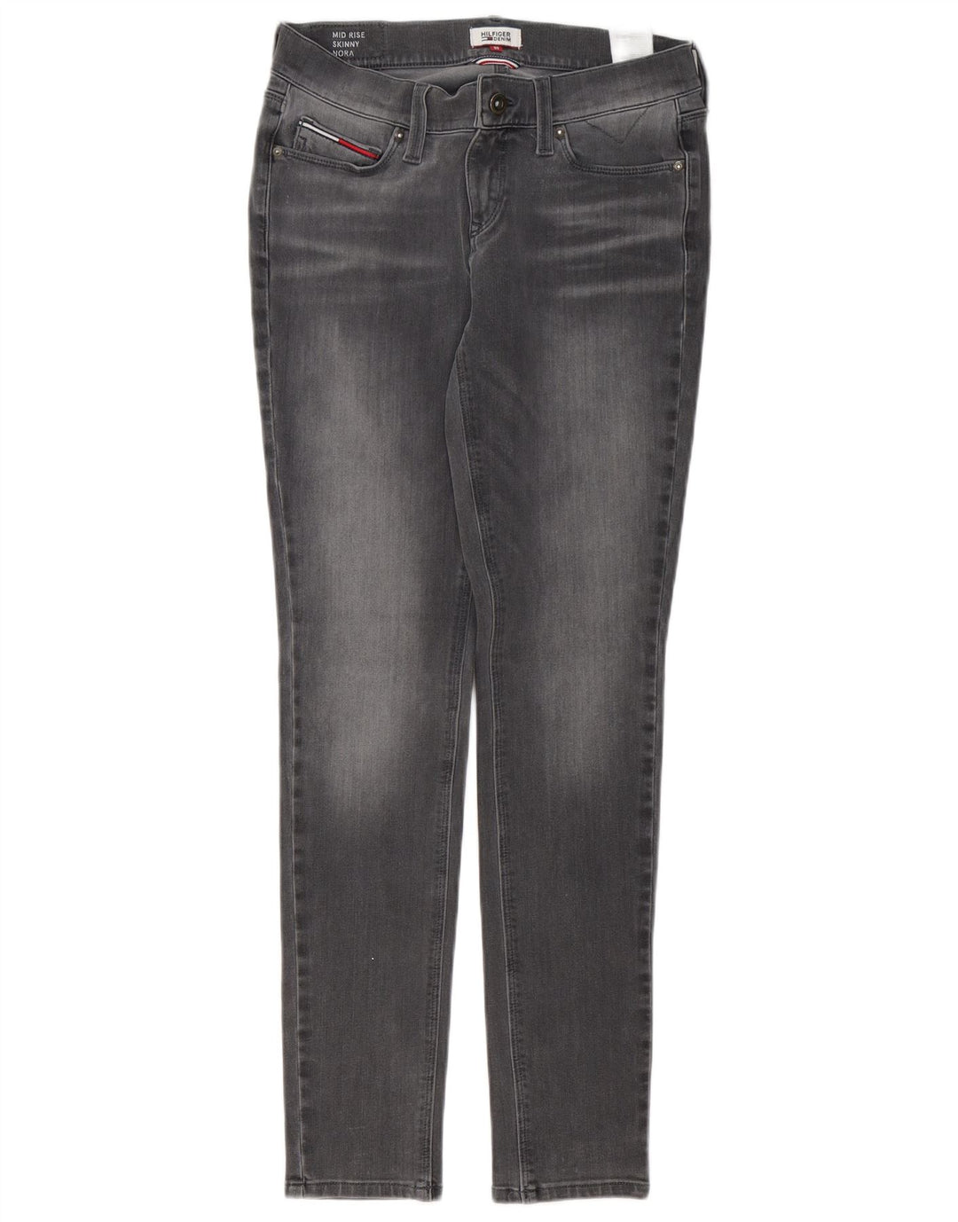 Jeans skinny TOMMY HILFIGER feminino Nora cintura média W30 L32 algodão cinza