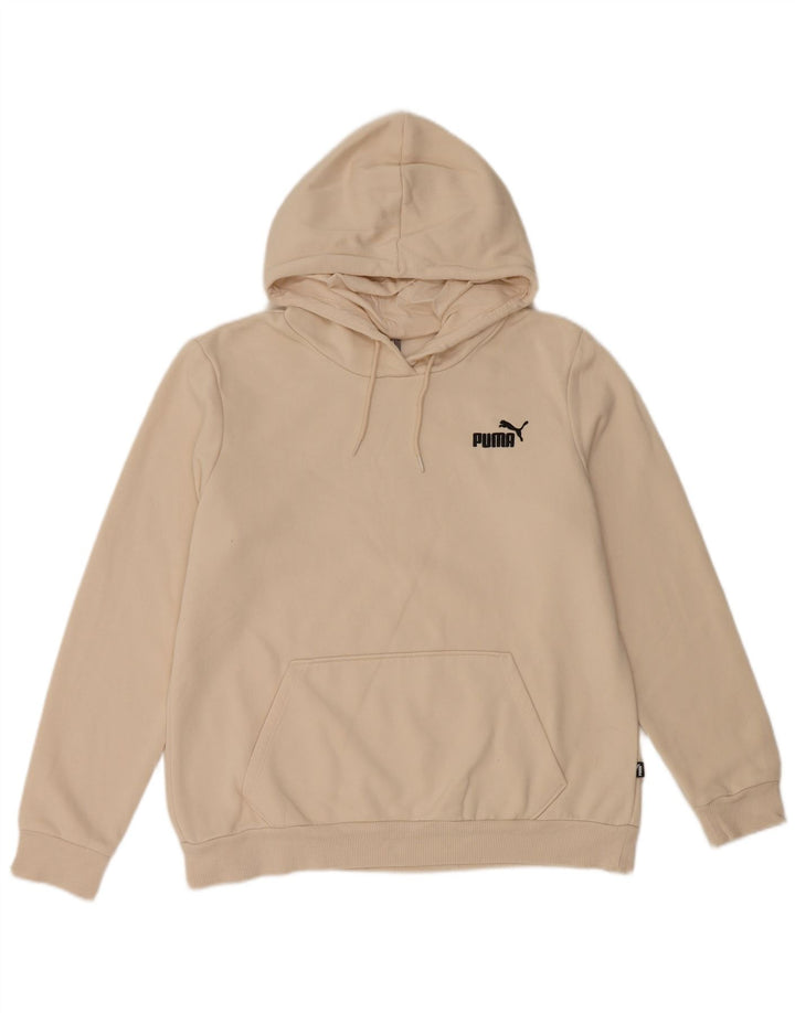 PUMA feminino moletom com capuz UK 16 grande algodão branco