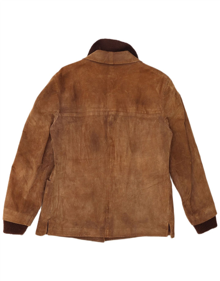 Jaqueta masculina vintage de camurça IT 52 grande marrom