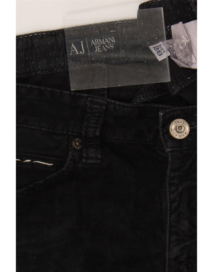 ARMANI Calça jeans reta feminina W28 L32 preta