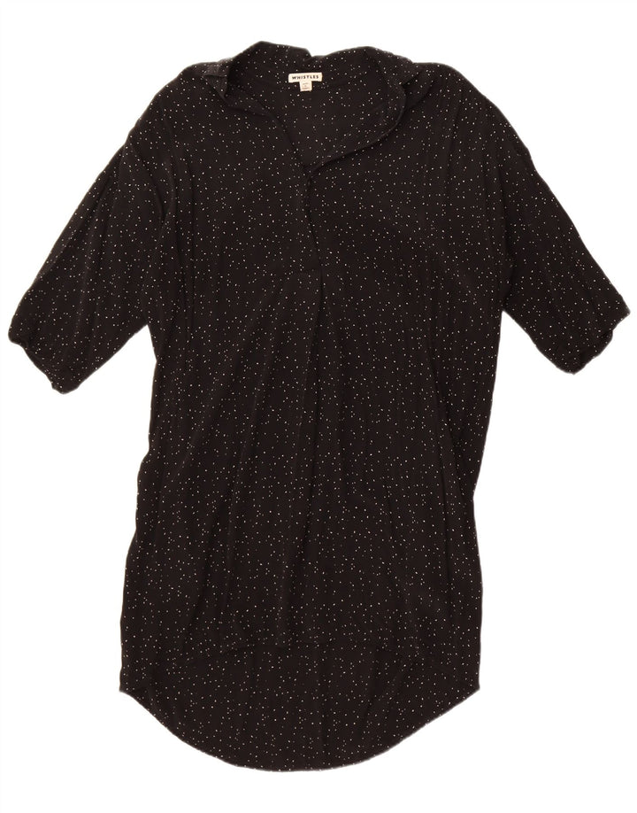 Vestido feminino grande com bainha Whistles Reino Unido 14 médio preto manchado