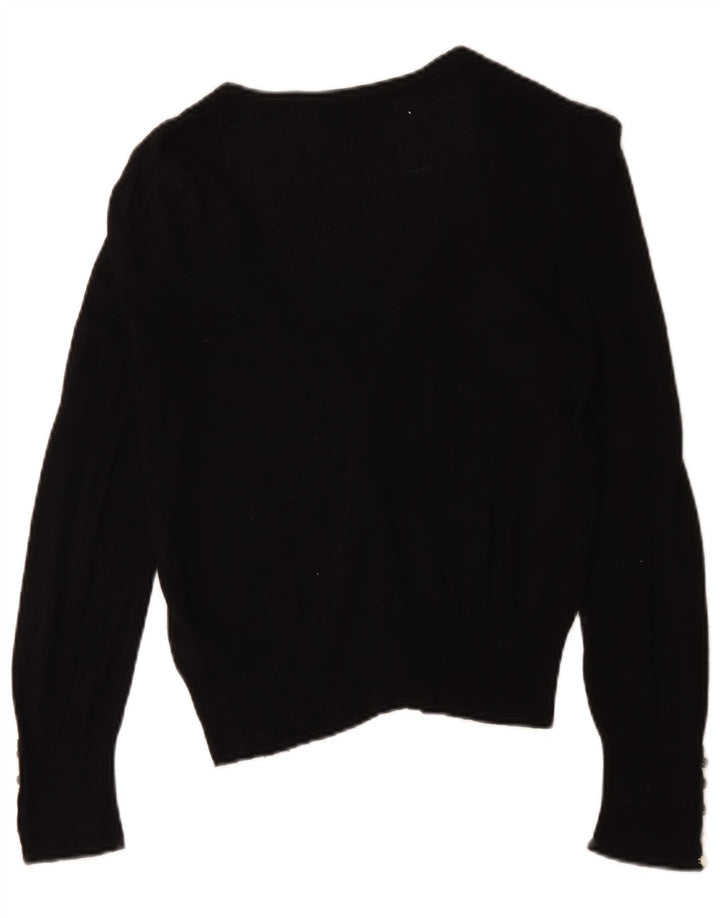 Suéter cardigã feminino Marks & Spencer Reino Unido 12 viscose preta média