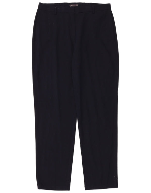 Calça casual feminina Marks & Spencer UK 14 grande W34 L32 azul marinho