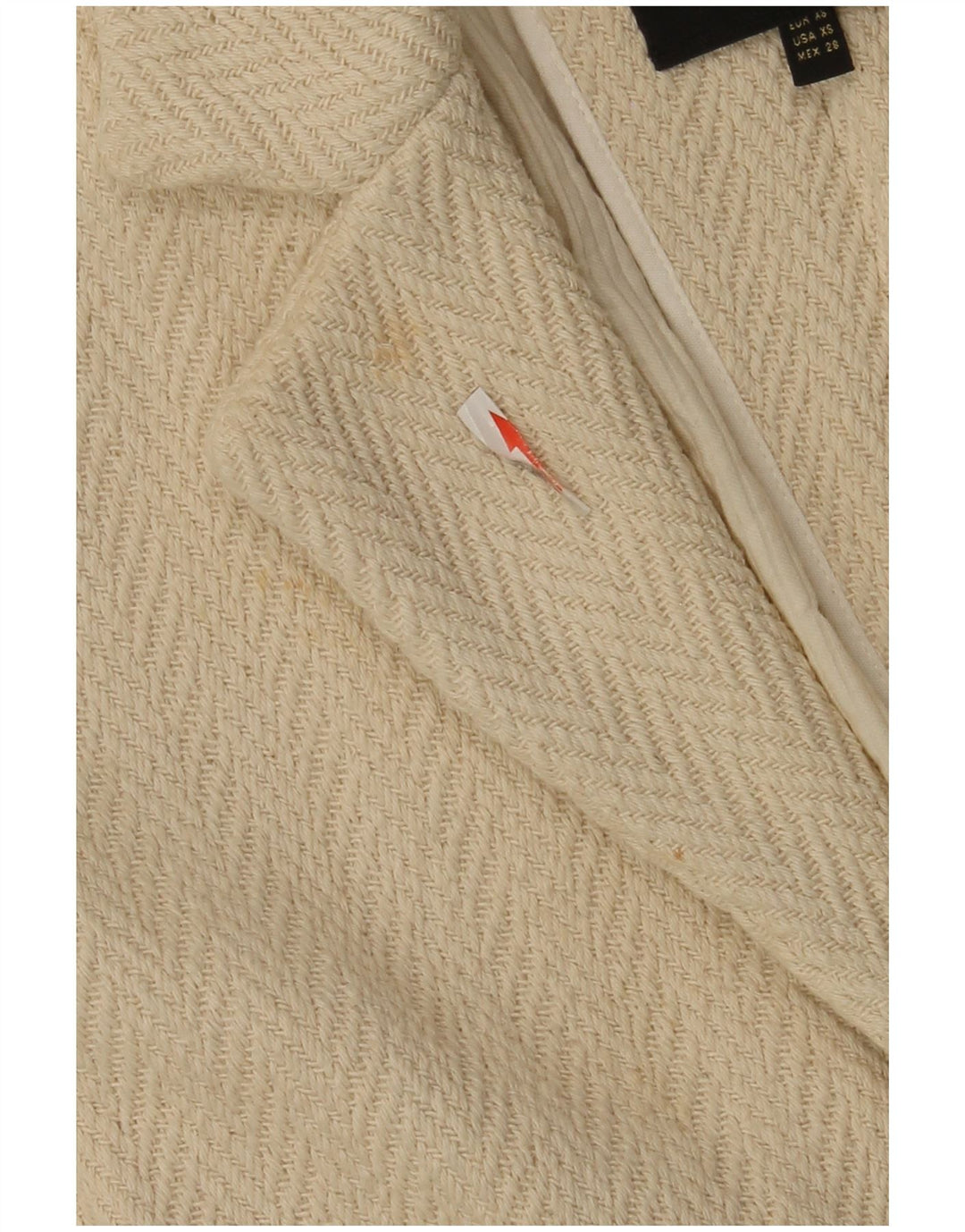 Sobretudo feminino Massimo Dutti manga 3/4 aberta UK 6 XS off white espinha de peixe