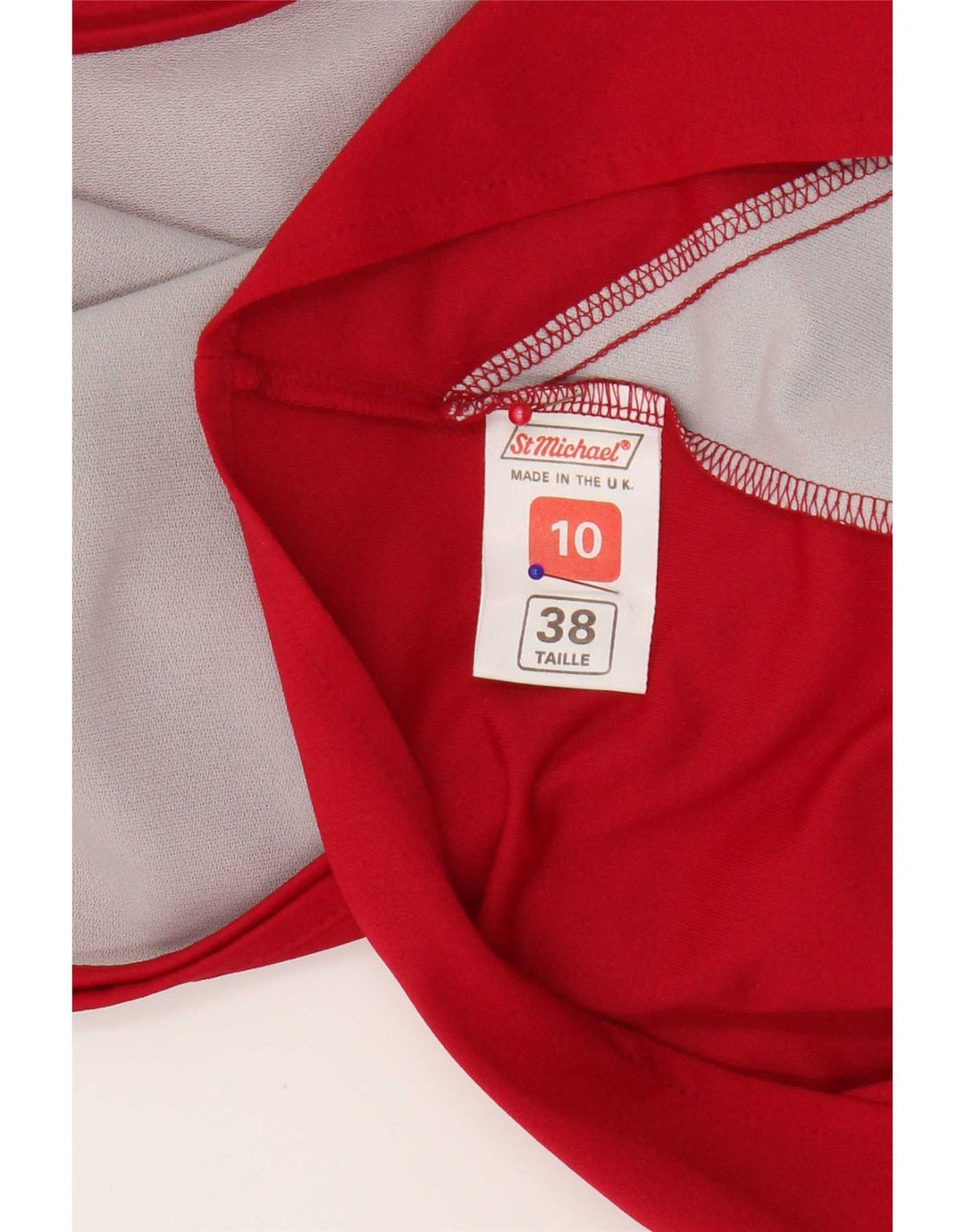 Blusa feminina St Michael com ajuste solto, Reino Unido 10, pequena, vermelha, colorblock