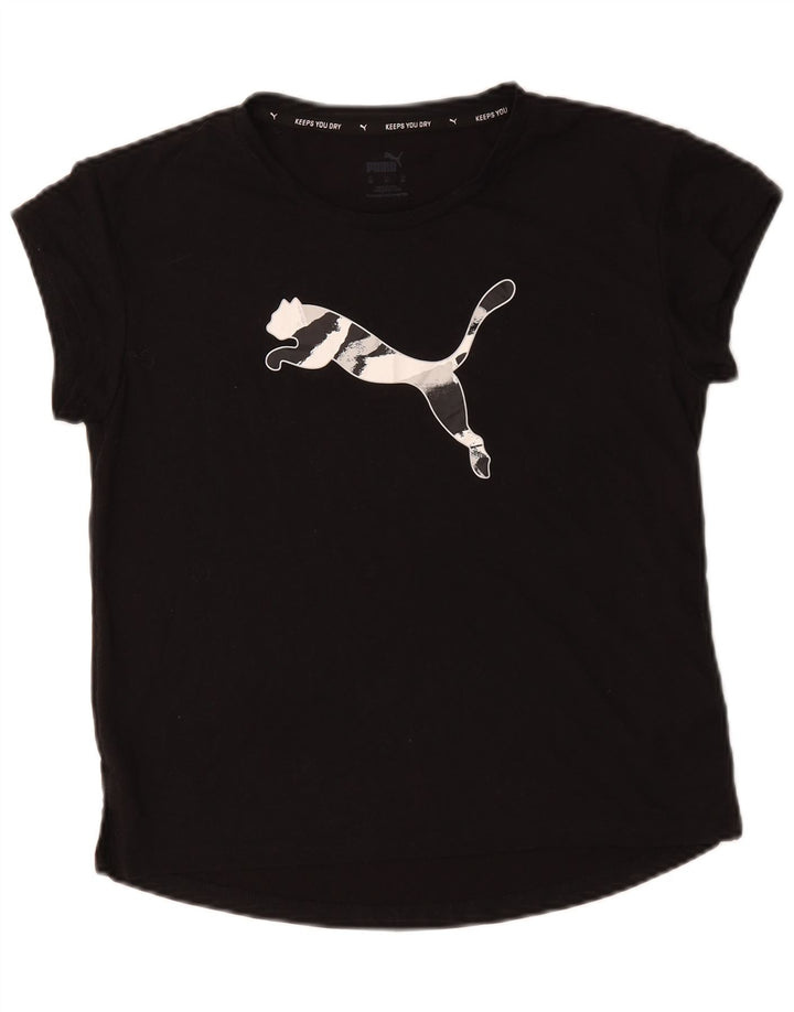 Puma Camiseta Feminina Oversized Graphic Top UK 6 XS Poliéster Preto