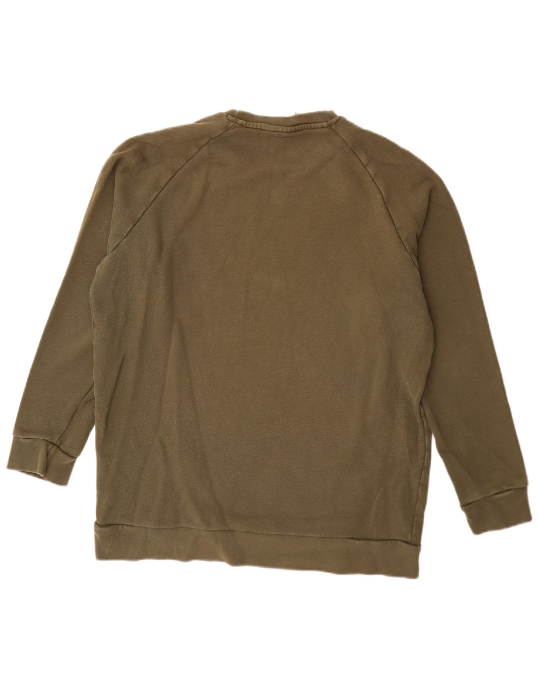 Adidas Mens Moletom Jumper Grande Algodão Cáqui