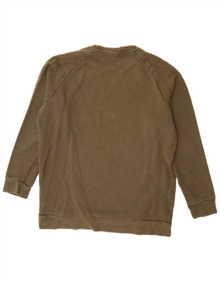 Adidas Mens Moletom Jumper Grande Algodão Cáqui