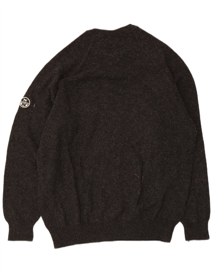 Suéter masculino North Sails com gola redonda, grande lã cinza