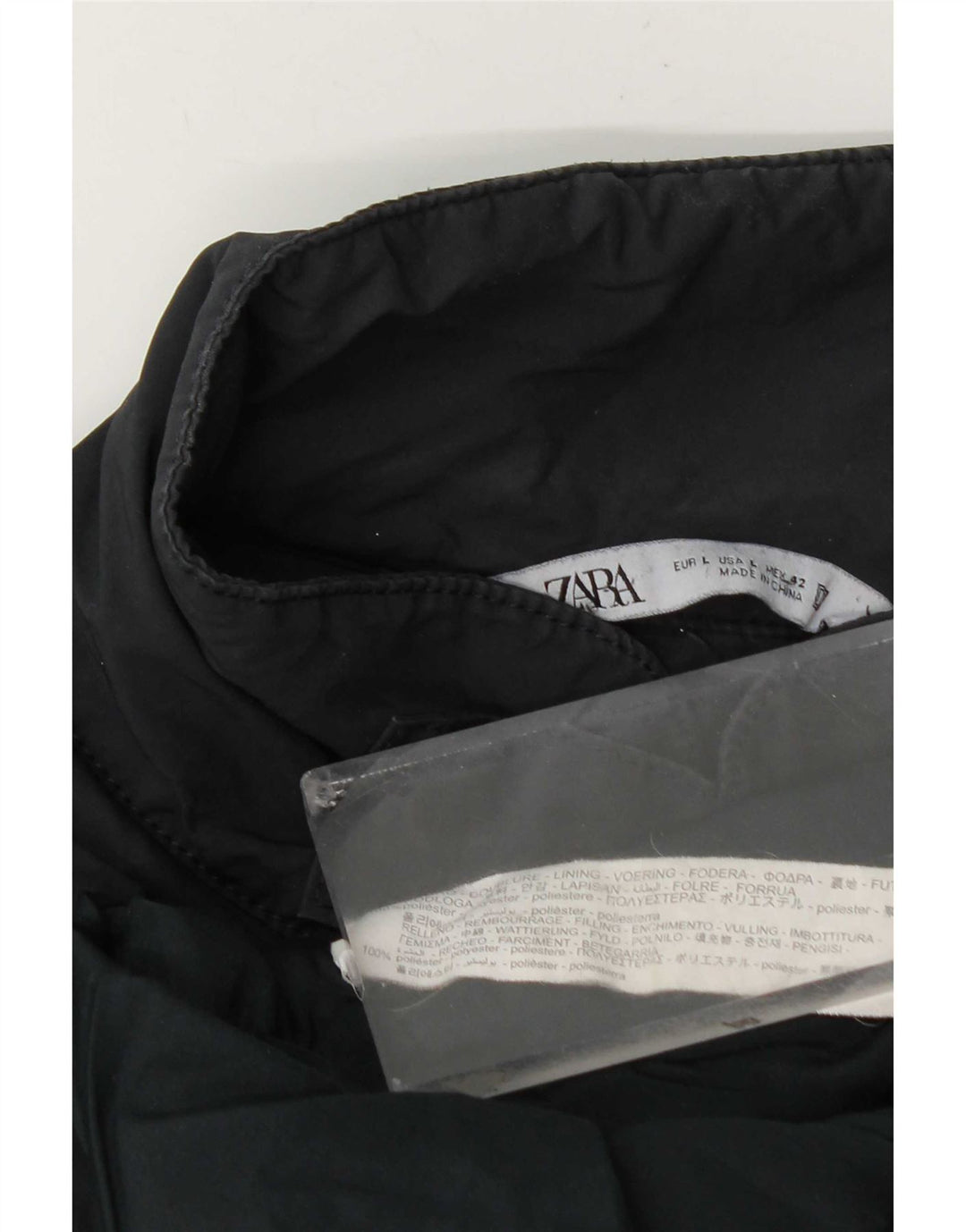 Zara Mens Bomber Jacket UK 40 Grande Poliéster Azul Marinho