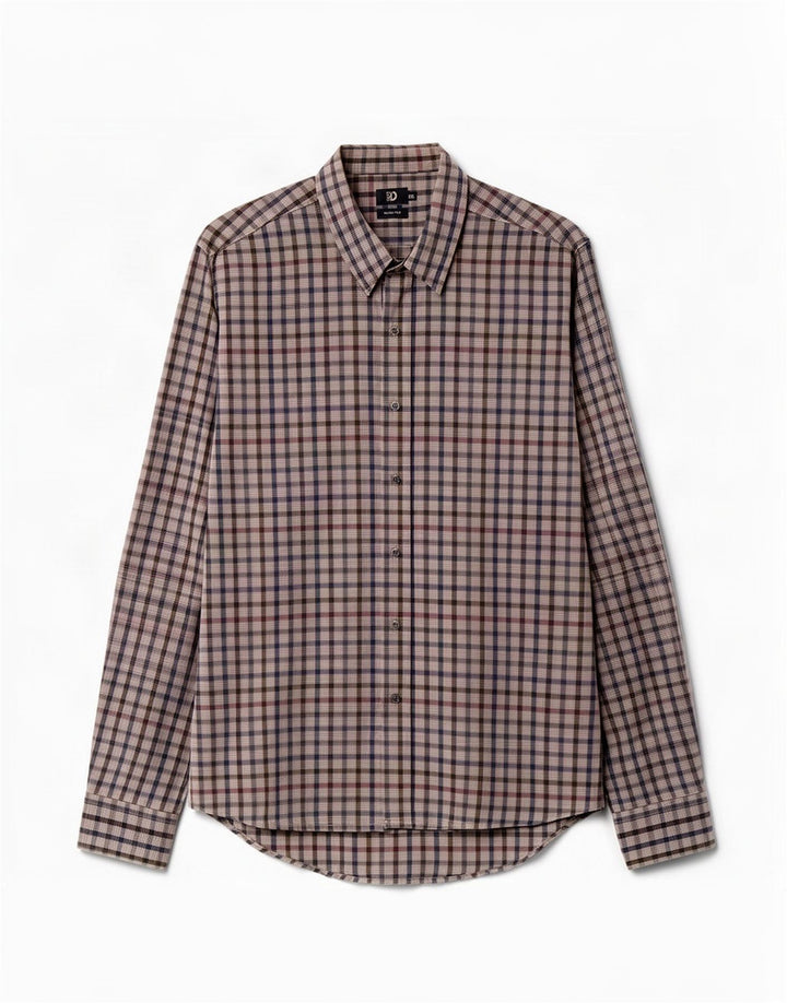Camisa masculina slim fit da Dack 2XL algodão xadrez cinza